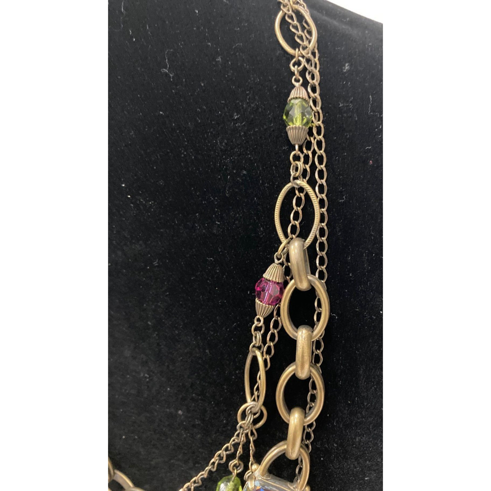 Unique***Sorrelli Multi Strand Iridescent Necklace - image 6